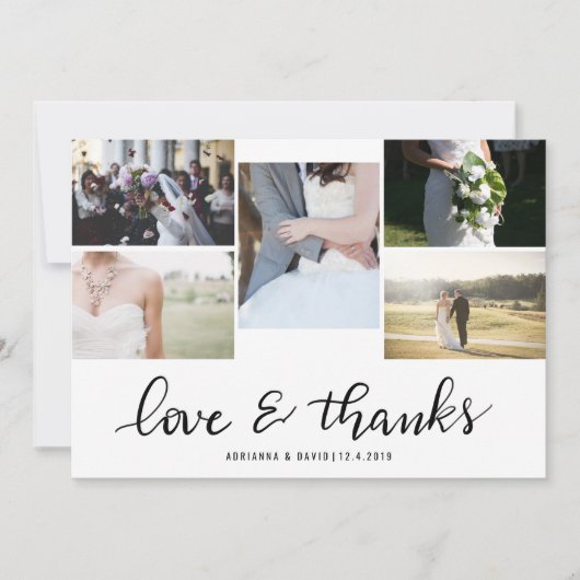 Love and Bedankt Script Five Couple Photo Wedding (Voorkant)