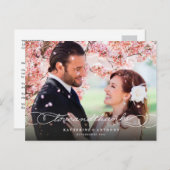 Love and Bedankt Script Photo Weddenschap Dankuwel Briefkaart (Voorkant / Achterkant)