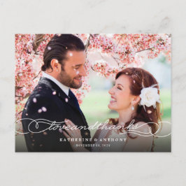Love and Bedankt Script Photo Weddenschap Dankuwel Briefkaart