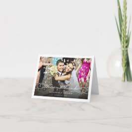 Love and Bedankt Script Photo Weddenschap Dankuwel Notitiekaartje