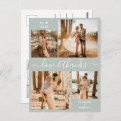 Love and Bedankt Script Weddenschap Bedankt Foto Briefkaart (Voorkant / Achterkant)