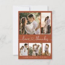 Love and Bedankt Terracotta Script Photo Wedding