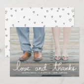 Love and Bedankt White Typography Weddenfoto (Voorkant / Achterkant)