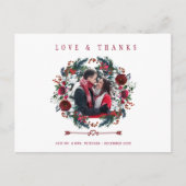 Love and Bedankt Winter Rustic Wedding Bedankt Briefkaart (Voorkant)