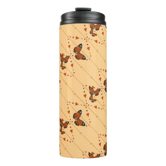 Love and Butterflies in oranje versie 2 Thermosbeker (Voorkant)