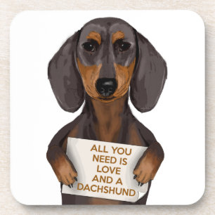 Love and Dachshund Bier Onderzetter