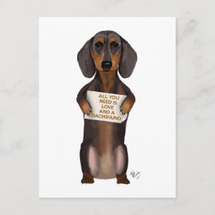 Love and Dachshund Briefkaart