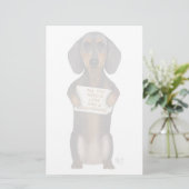 Love and Dachshund Briefpapier (Staand voorkant)