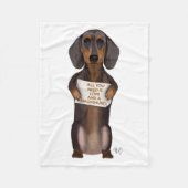 Love and Dachshund Fleece Deken (Voorkant)