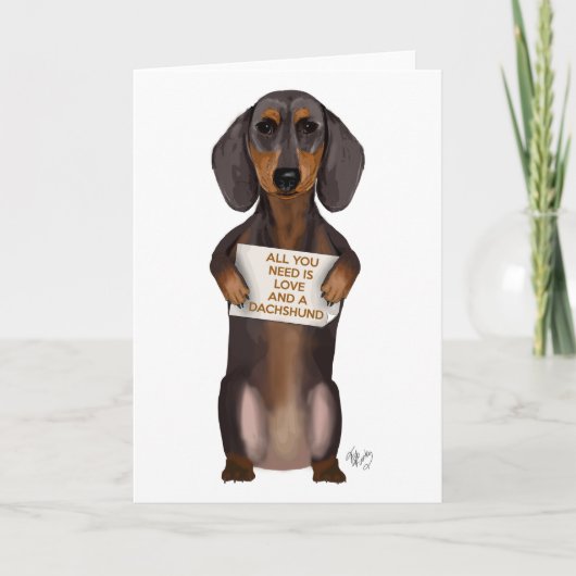 Love and Dachshund Kaart (Voorkant)