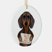 Love and Dachshund Keramisch Ornament (Rechts)