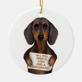 Love and Dachshund Keramisch Ornament (Voorkant)