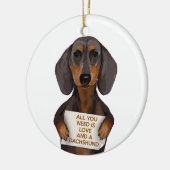 Love and Dachshund Keramisch Ornament (Links)