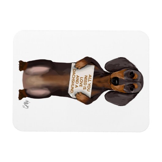 Love and Dachshund Magneet (Horizontaal)