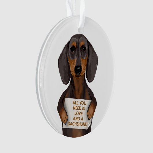 Love and Dachshund Ornament (voorkant)