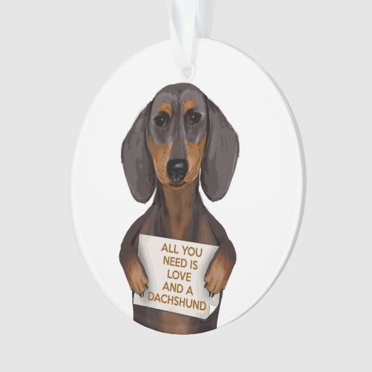Love and Dachshund Ornament (voorkant)