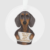 Love and Dachshund Ornament (voorkant)