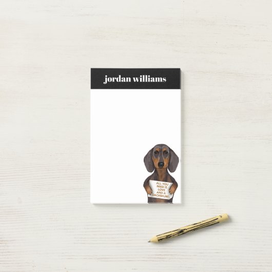 Love and Dachshund Post-it® Notes (Op bureau)