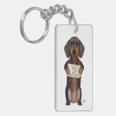 Love and Dachshund Sleutelhanger (Voorkant Links)