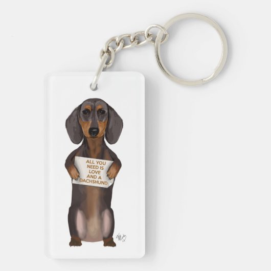 Love and Dachshund Sleutelhanger (achterkant)