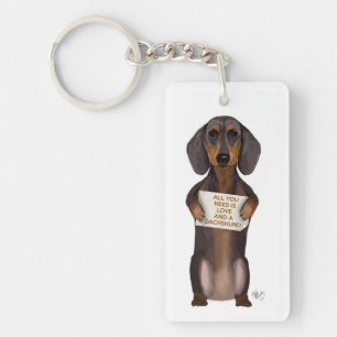 Love and Dachshund Sleutelhanger