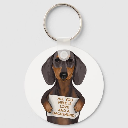 Love and Dachshund Sleutelhanger (Voorkant)