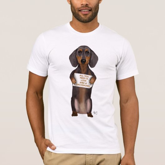 Love and Dachshund T-shirt (Voorkant)
