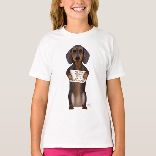 Love and Dachshund T-shirt (Voorkant)