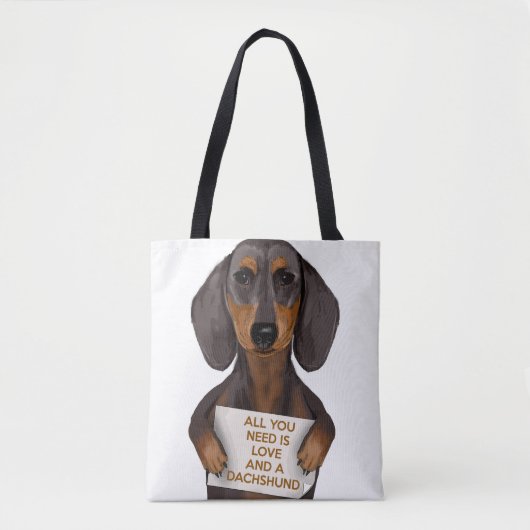 Love and Dachshund Tote Bag (Voorkant)