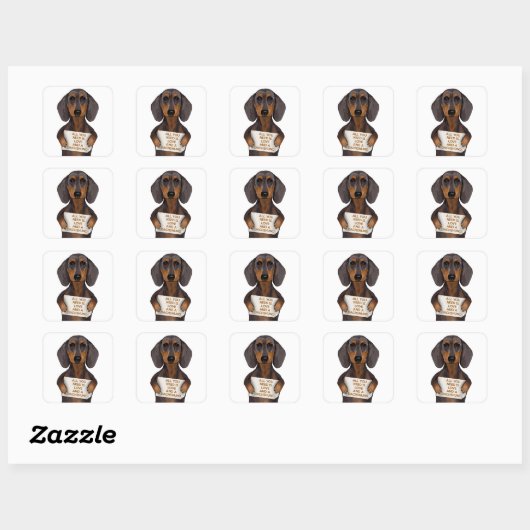 Love and Dachshund Vierkante Sticker (Vel)
