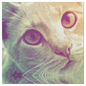 Love and Devovotion - Cat Portrait Pattern Stof (Close Up)