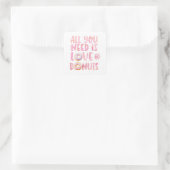 Love and Donuts Square Sticker (Tas)