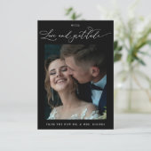 Love and Gratitude, Black and White Photo Wedding Bedankkaart (Staand voorkant)