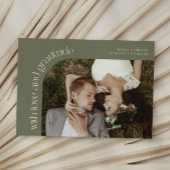 Love and Gratitude Sage Green Wedding Photo Bedankkaart