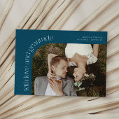 Love and Gratitude Teal Wedding Photo Bedankkaart