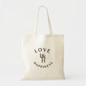 Love and Happiness – Inspirational Quote Tote Bag (Voorkant)