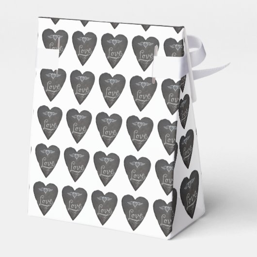 Love and Heart in Chalk Chalkboard Bedankdoosjes (Achterkant)