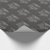 Love and Heart in Chalk Chalkboard Cadeaupapier (Hoek)