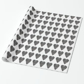 Love and Heart in Chalk Chalkboard Pattern Cadeaupapier (Uitgerold)
