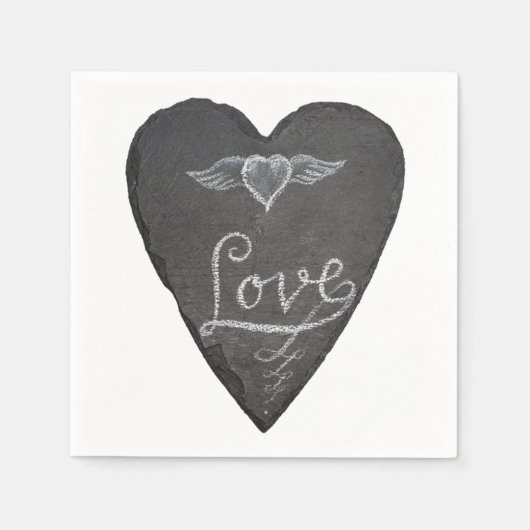 Love and Heart in Chalk Chalkboard Servet (Voorkant)