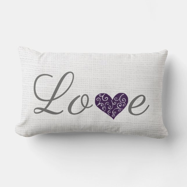 Love and Heart Lumbar Pillow Kussen (Voorkant)