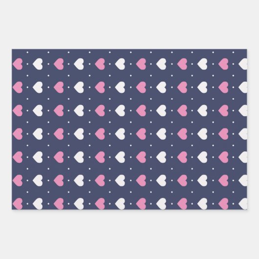 Love and Heart Pattern Cute Valentijnsdag Inpakpapier Vel (Voorkant)
