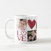 LOVE and Hearts Five Fotocollage Koffiemok (Links)