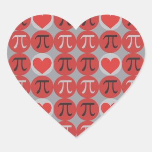 Love and Hearts Pi © - Cute Pi-dag cadeau stickers