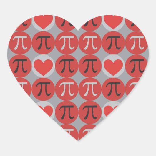 Love and Hearts Pi © - Cute Pi-dag cadeau stickers (Voorkant)