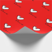 Love and Hearts Red Cadeaupapier (Hoek)