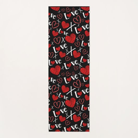 Love and hearts seamless pattern  yogamat (Voorkant)