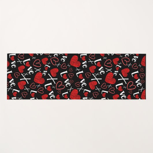 Love and hearts seamless pattern  yogamat (Voorkant (horizontaal))