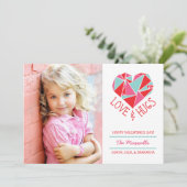 Love and Hugs Photo Valentijn Card Feestdagenkaart (Staand voorkant)