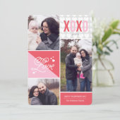 Love and Hugs Photo Valentijn Feestdagenkaart (Staand voorkant)